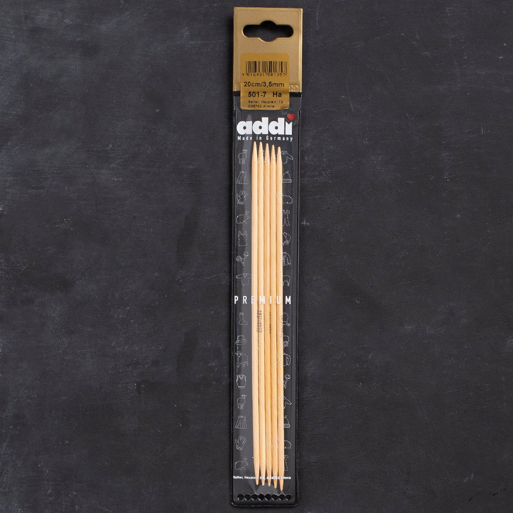 Addi Bambus 3,5mm 20cm Bambu Çorap Şişi - 501-7 - Hobium